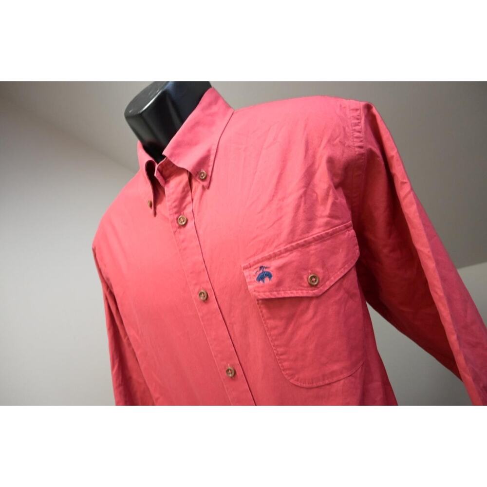 Brooks Brothers Regent Dress Shirt Washed Red Long‎ Sleeve Mens Size Large